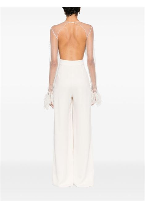 White feather-embelished  jumpsuit Amen - women AMEN | AMW24705081