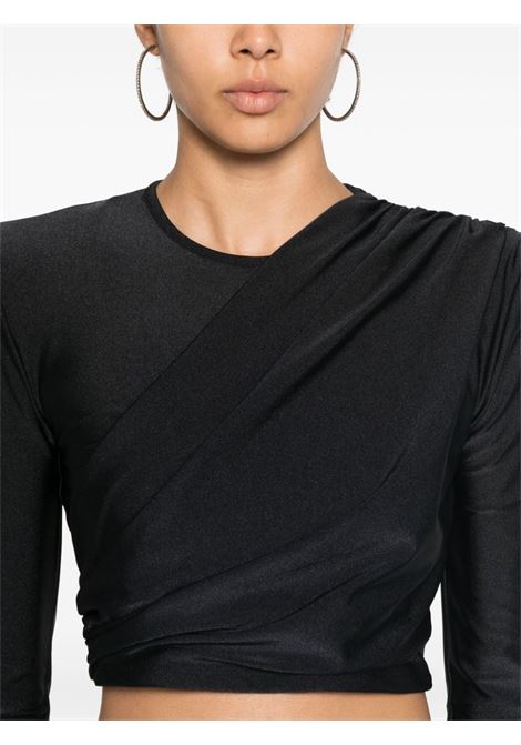 Black long-sleeved cropped top Amen - women AMEN | HMW24202009