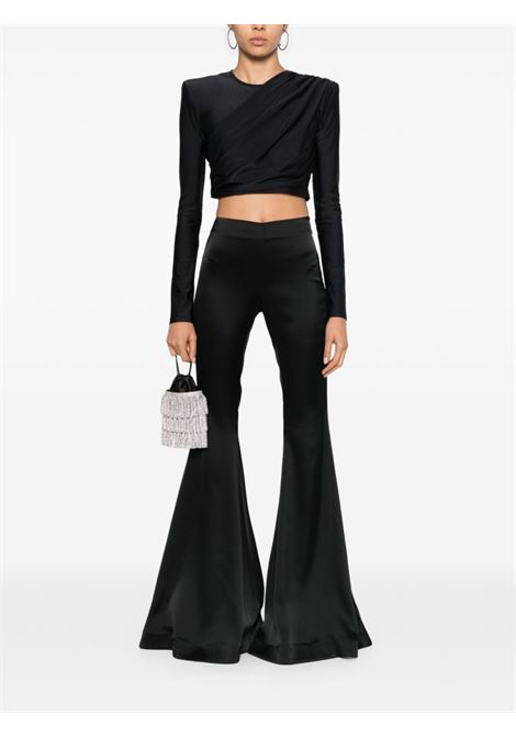 Black long-sleeved cropped top Amen - women AMEN | HMW24202009