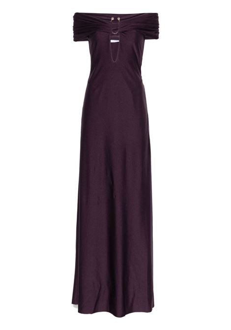 Burgundy off-shoulder maxi dress Amen - women AMEN | Dresses | HMW24504008