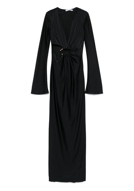 Abito lungo con dettaglio cut-out in nero Amen - donna