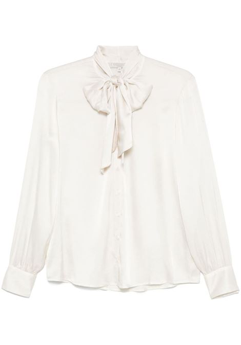 Ivory white satin silk bow detailed shirt Antonelli - women