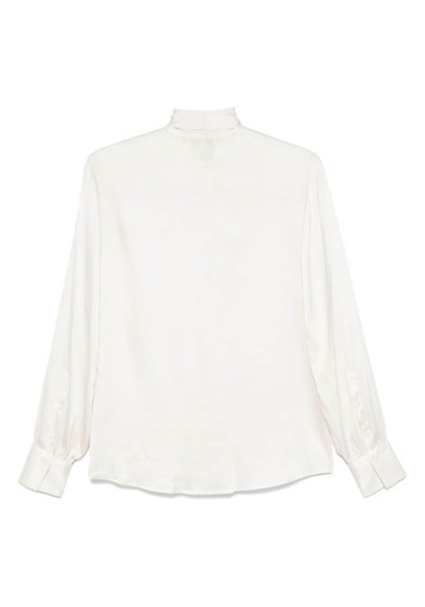 Ivory white satin silk bow detailed shirt Antonelli - women ANTONELLI | H1964M251113