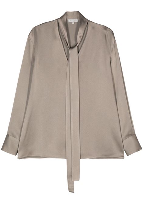 Taupe satin bow detailed shirt Antonelli - women ANTONELLI | Shirts | K1088M355C221