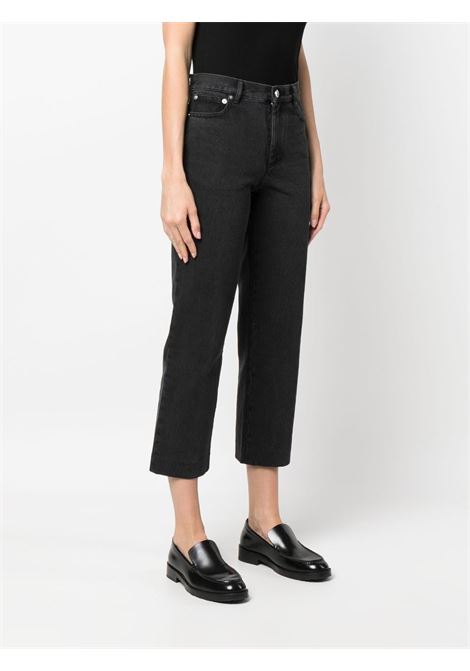 Jeans crop a vita media in nero A.P.C. - donna A.P.C. | COGEXF09131LZE