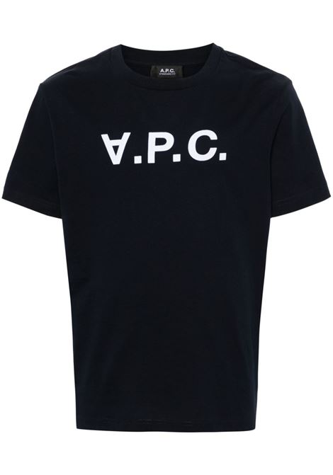 T-shirt con logo in blu di A.P.C. - unisex