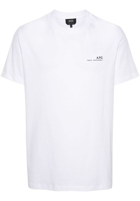 White logo-print T-shirt A.P.C. - unisex