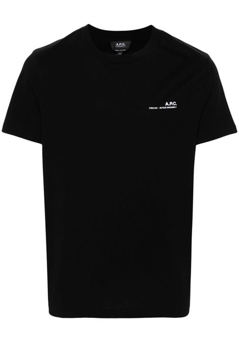 Black logo-print T-shirt A.P.C. - unisex