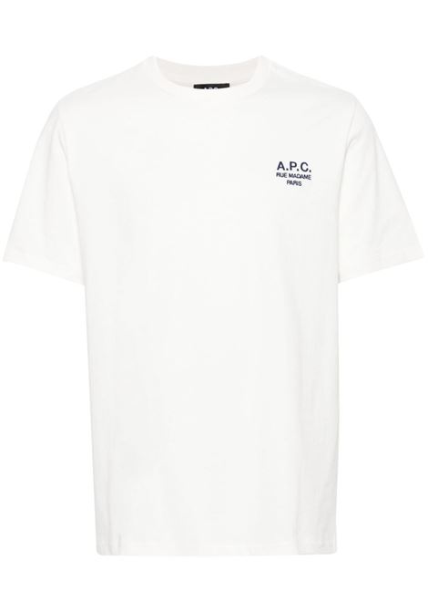 White logo-embroidered T-shirt A.P.C. - unisex