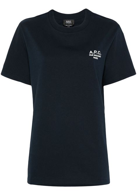 T-shirt Rue Madame con ricamo in blu A.P.C. - donna