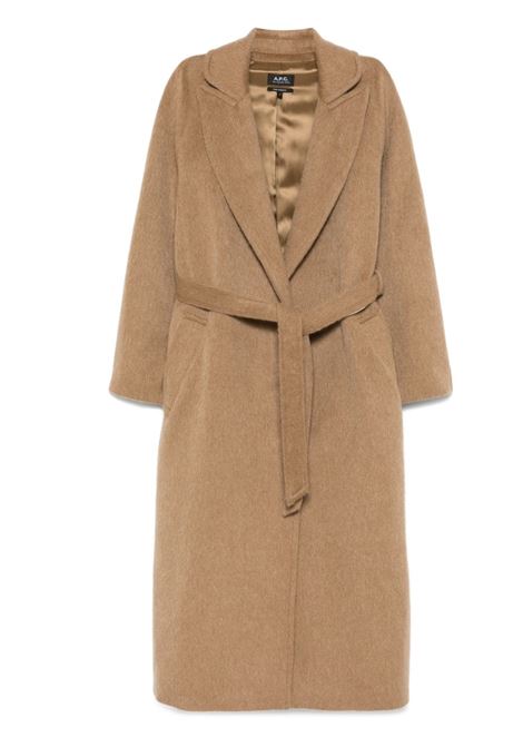 Beige maxi belted coat A.P.C. - women