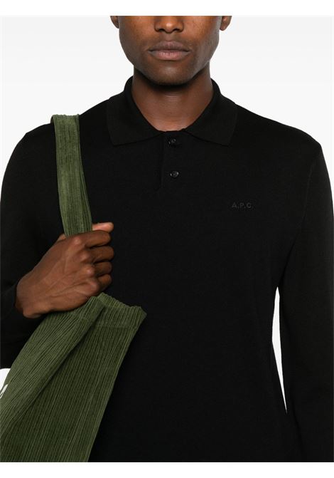 Polo Jacob in nero di A.P.C. - uomo A.P.C. | WVAWMH23324LZZ