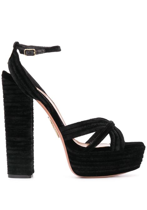 Black divine 130 mm platform sandals  Aquazzura - women AQUAZZURA | SUDHIGS0VEL000