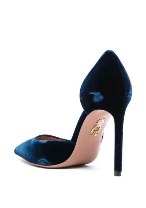 Decollete Very Bow Tie 105mm in blu Aquazzura - donna AQUAZZURA | VBTHIGP0VELPSL