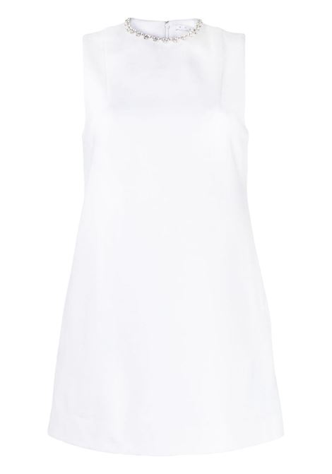 White crystal-embellished cut-out minidress - women