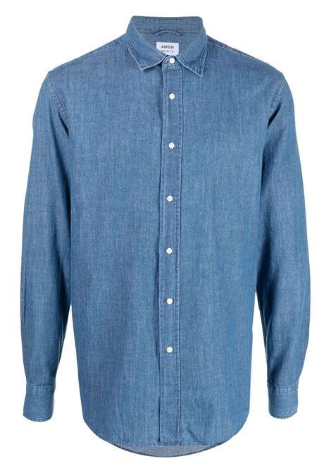 Camicia in denim a maniche lunghe in blu Aspesi - uomo ASPESI | Camicie | CE89V06201998