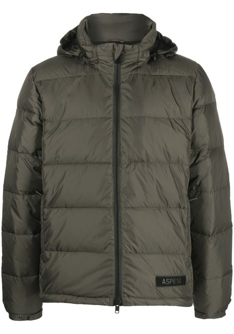 Military green logo-patch down puffer jacket Aspesi - men