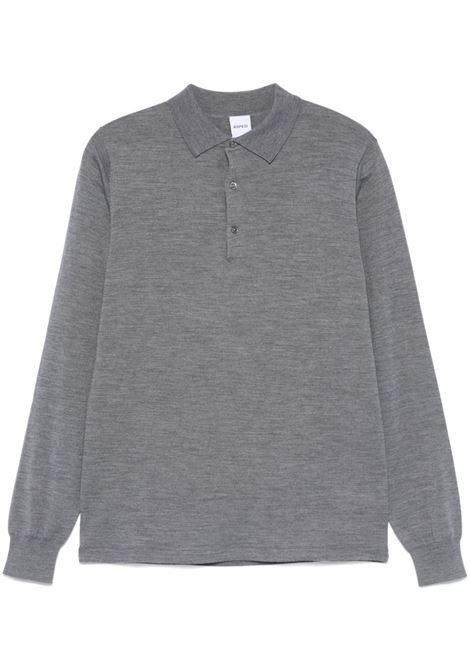 Grey virgin wool polo shirt Aspesi - men