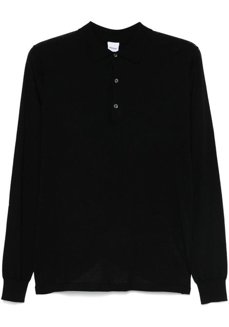 Black wool polo shirt Aspesi - men ASPESI | Polo | M197V10801241