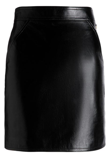 Black high-waisted leather skirt Bally - women