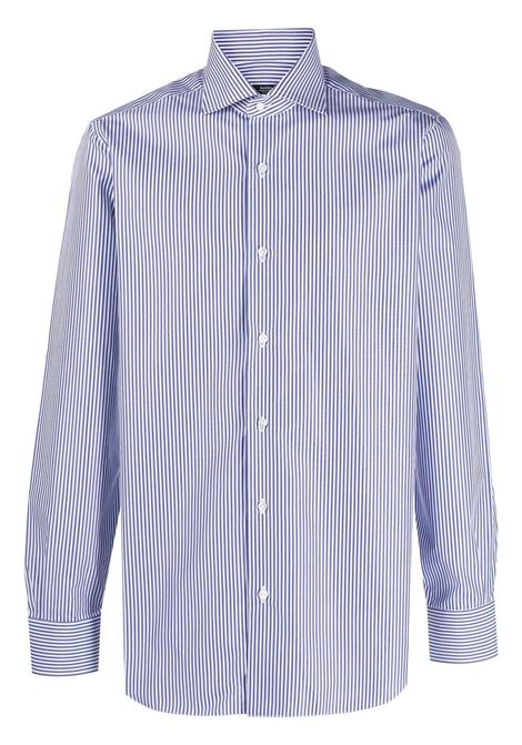 Camicia a righe in blu e bianco Barba- uomo