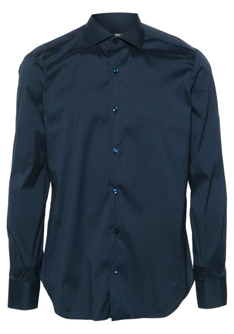 Blue classic-collar poplin shirt Beard- men