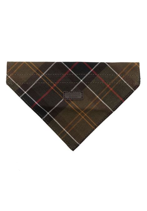 Multicolored tartan logo-patch dog bandana collar  - dogs