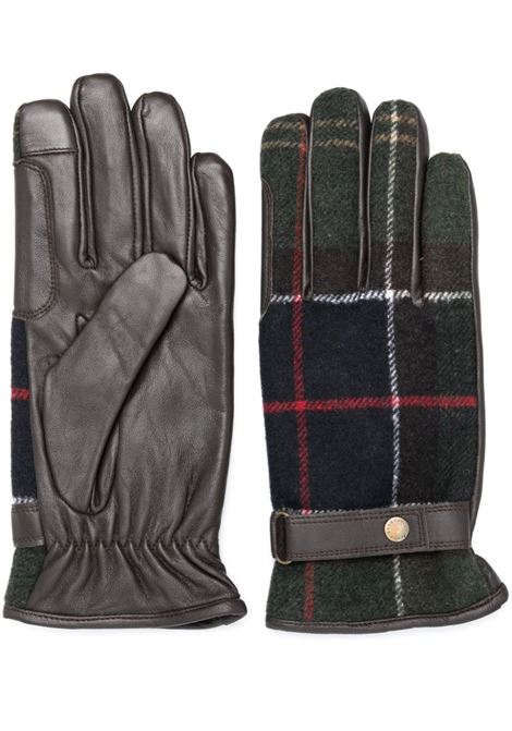 Brown Aubrey tartan-check panelled gloves Barbour - women