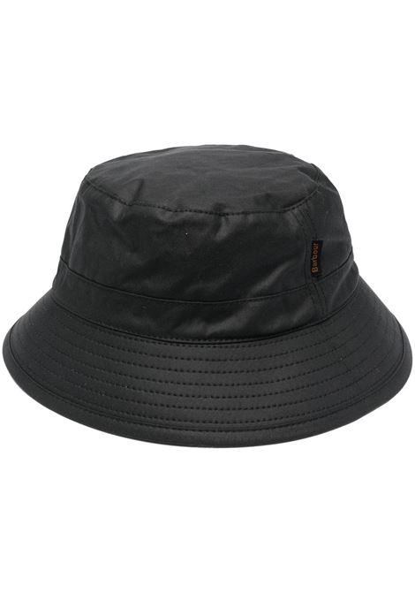 Cappello bucket con applicazione logo in nero - uomo