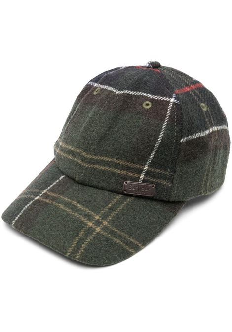 Cappello da baseball a quadri in verde scuro - BARBOUR uomo