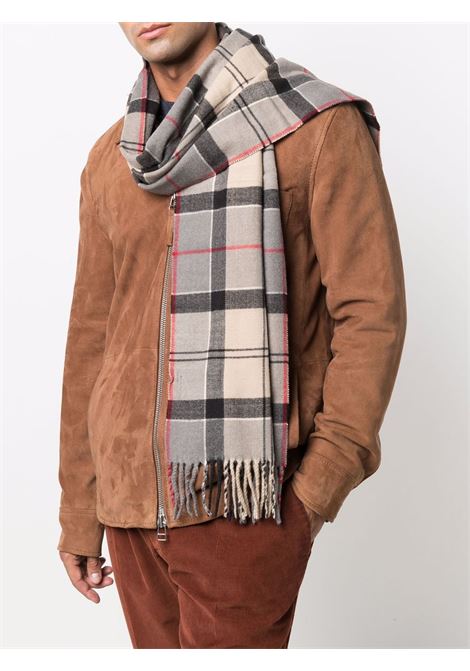 Brown plaid-check fringed scarf Barbour - men BARBOUR | USC0300TN31