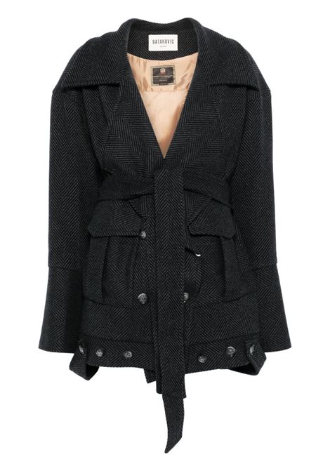 Cappotto con motivo pied-de-poule in nero Batakovic - donna BATAKOVIC | W25BFTDBOMBERBLK