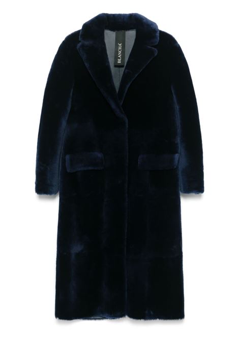 Blue shearling coat Blancha - women