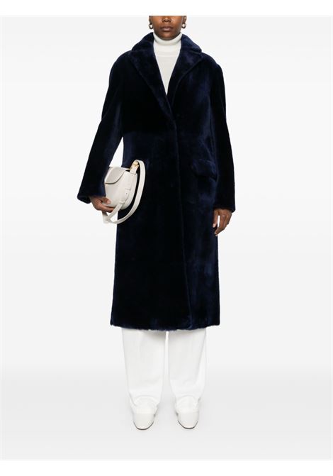 Cappotto monopetto in shearling blu Blancha - donna BLANCHA | 24011300BL