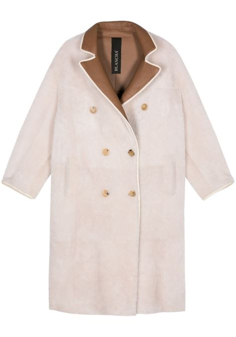 White double-breasted reversible coat Blancha - women