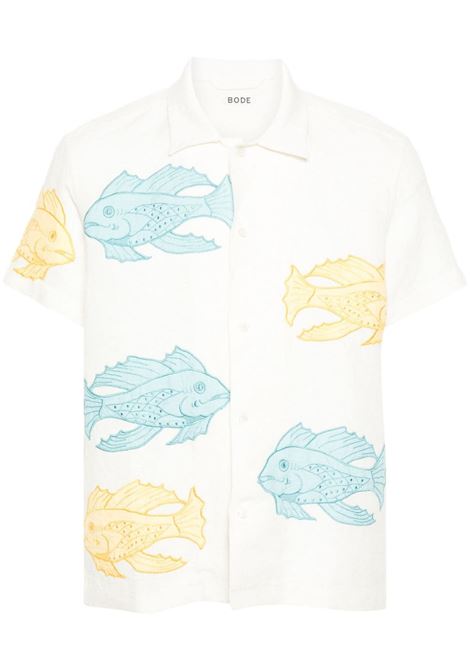 White fish-patch shirt Bode - men BODE | MRS24SH002WHTMLT