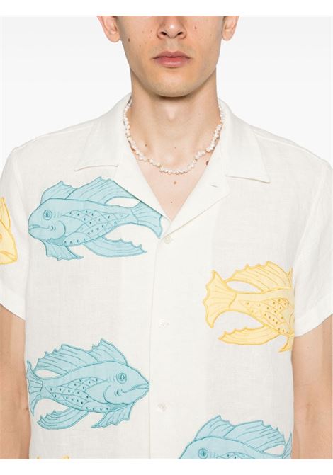 White fish-patch shirt Bode - men BODE | MRS24SH002WHTMLT