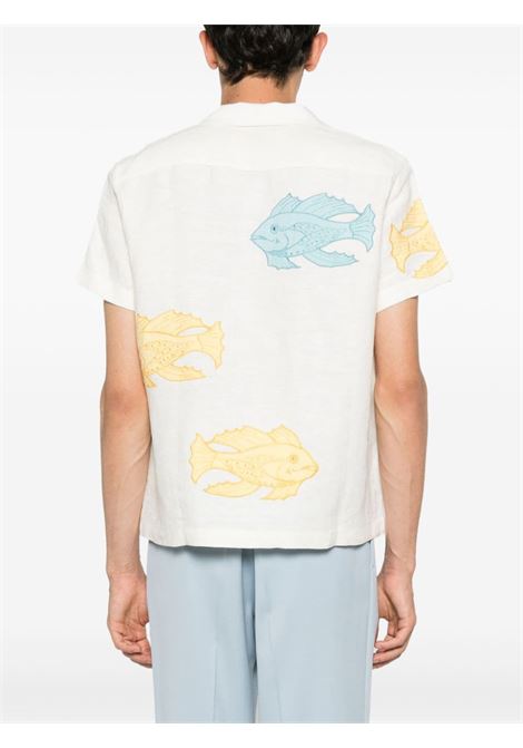 White fish-patch shirt Bode - men BODE | MRS24SH002WHTMLT