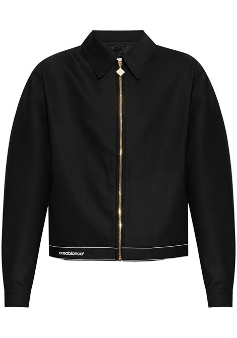 Bomber con zip e logo in nero Casablanca - uomo