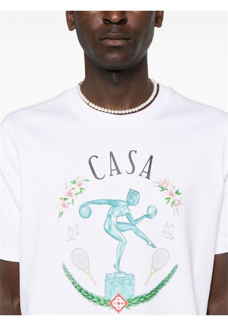 White Statue En Marbre-print T-shirt Casablanca - men CASABLANCA | UMPF24JTS00102WHT