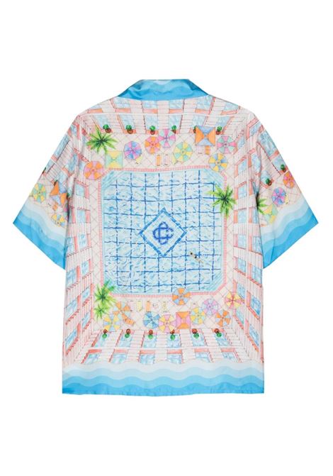 Camicia Le Plongeon in blu di Casablanca - uomo CASABLANCA | UMPF24SH00303MLT