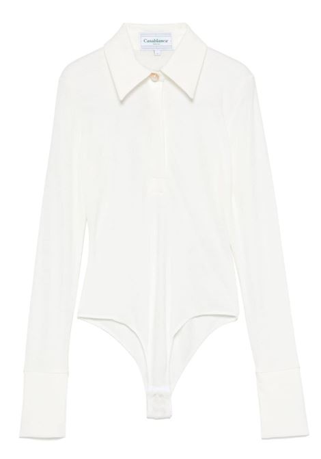 White crepe jersey bodysuit Casablanca women CASABLANCA | Body | WF24BS00501WHT