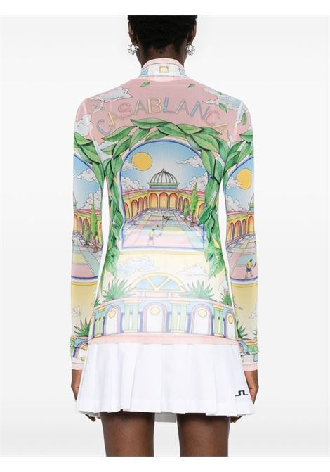 Multicolour graphic-print mesh top Casablanca - women CASABLANCA | WPF24JTP02802MLT