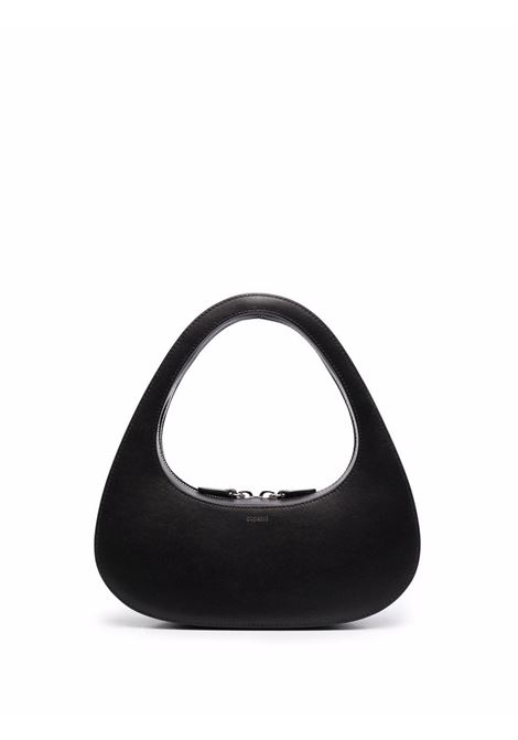 Borsa mini baguette swipe in nero - donna