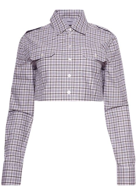 Multicolored checked cropped shirt Coperni - women COPERNI | COPCH43F2007GRNWHT