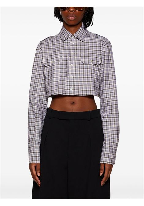 Multicolored checked cropped shirt Coperni - women COPERNI | COPCH43F2007GRNWHT