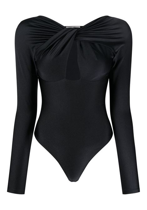 Body a maniche lunghe con cut-out in nero - donna