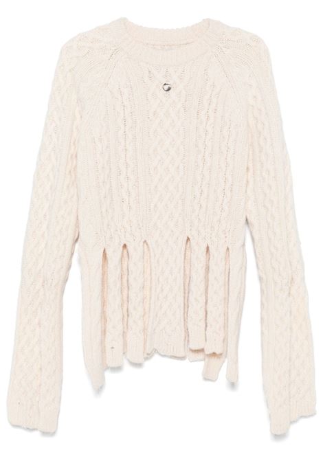 Beige shredded chunky knit jumper Coperni - women