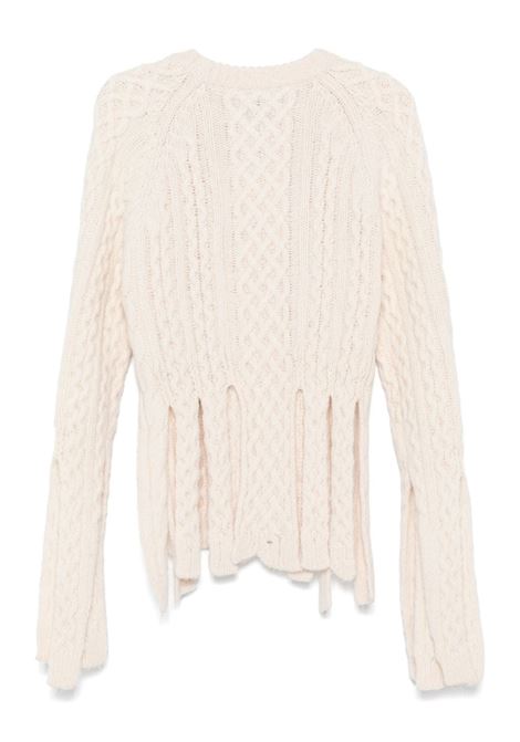 Beige shredded chunky knit jumper Coperni - women COPERNI | COPML123Y3008BG