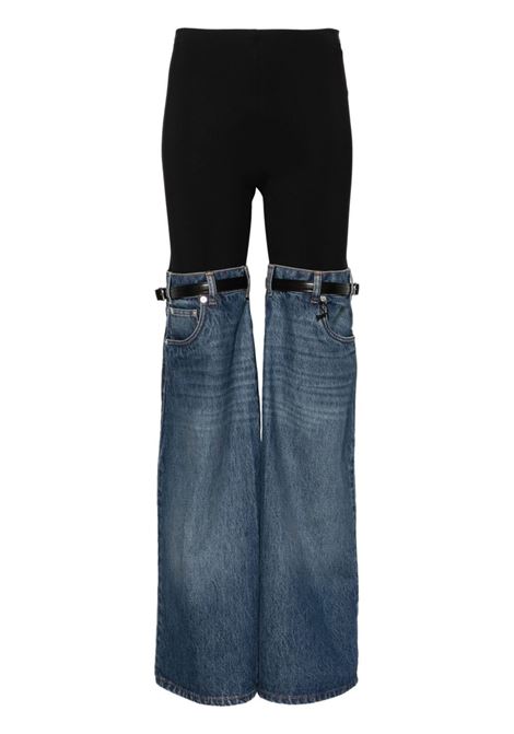 Blue and black Hybrid denim-panels jeans Coperni - women